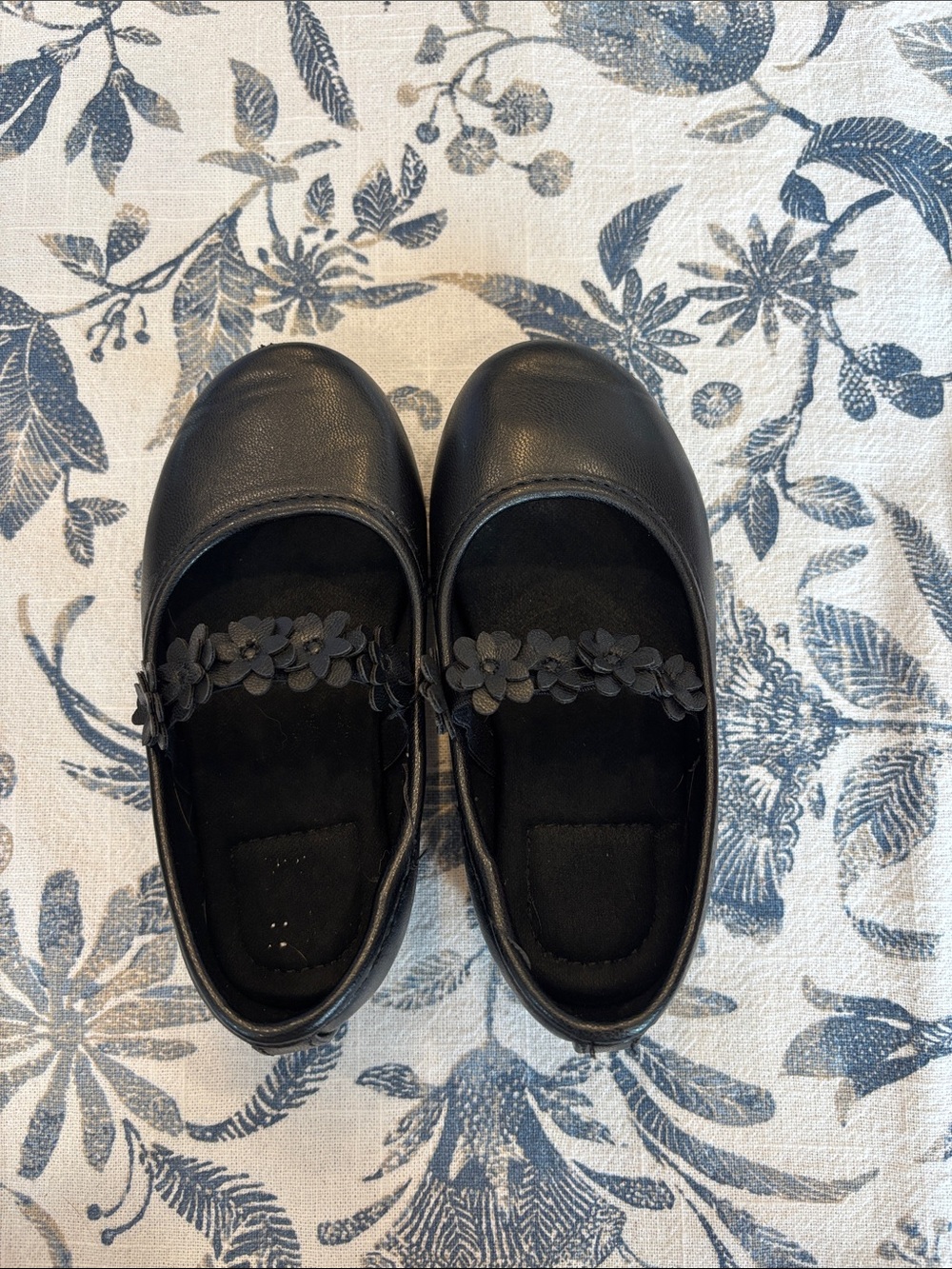 jumping beans Black Floral Strap Mary Jane Flats